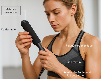 FlexieFit- Corde à sauter sport poignées antidérapante