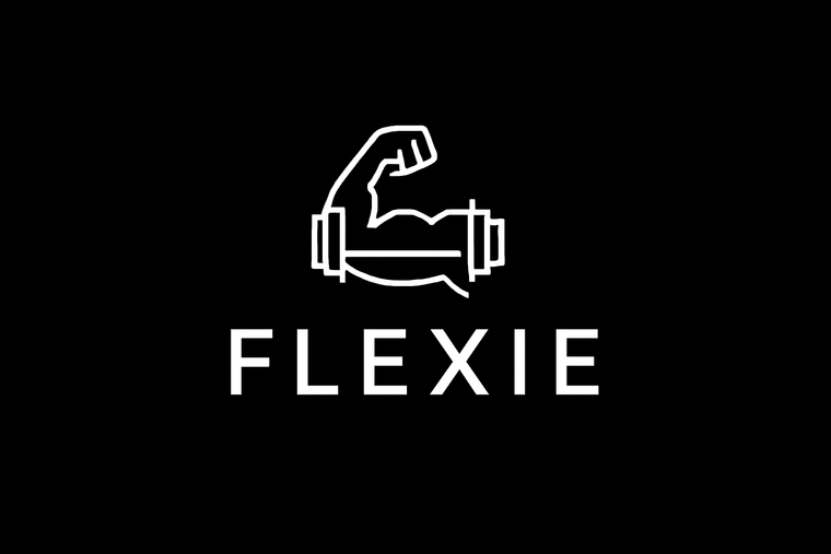 Logo Flexie avec fond noir plus sombre